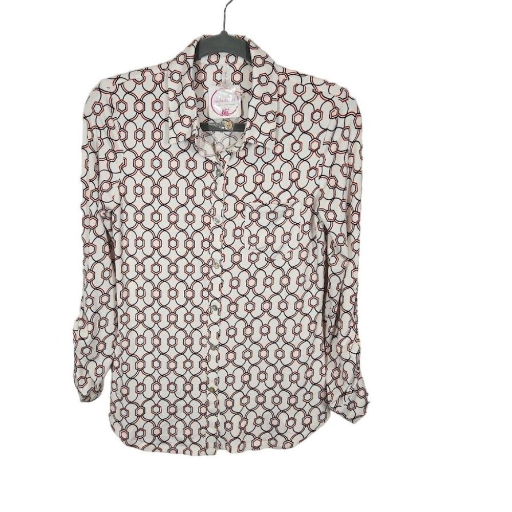 NWT DNA Couture Button Down Blouse Size Small